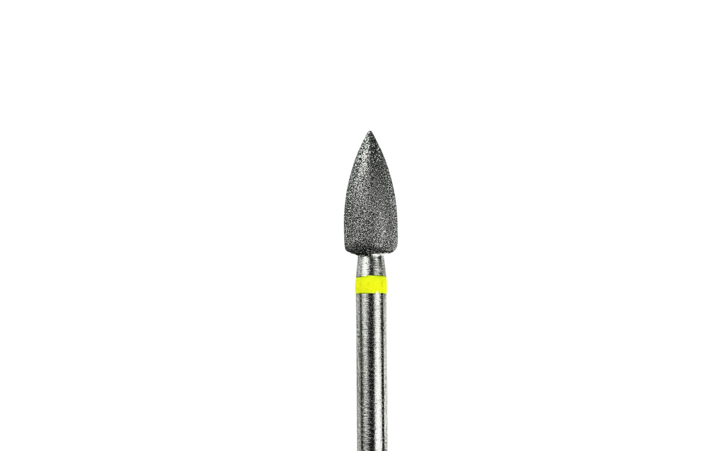 Embout pour ponceuse en forme pointue, grain jaune - idéal pour travailler les zones sensibles comme les cuticules et les contours de l'ongle
