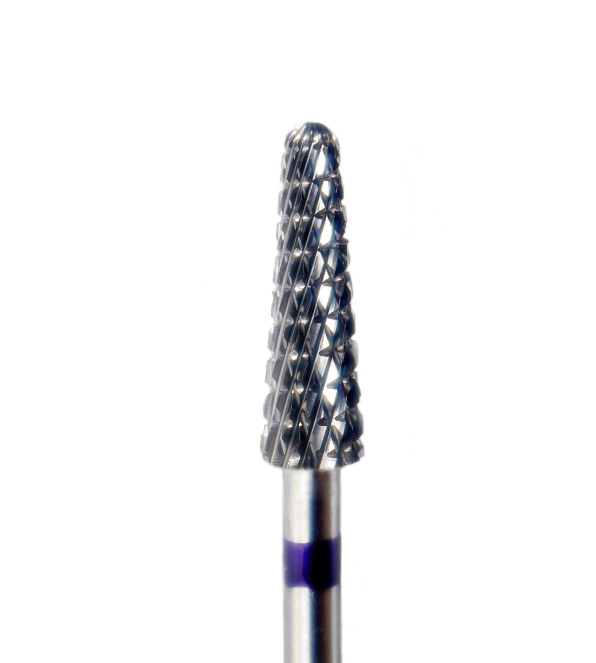 Embout ponceuse professionnel à usage intensif, forme conique avec pointe arrondie, grain violet pour dépose rapide des gel épais sans surchauffe