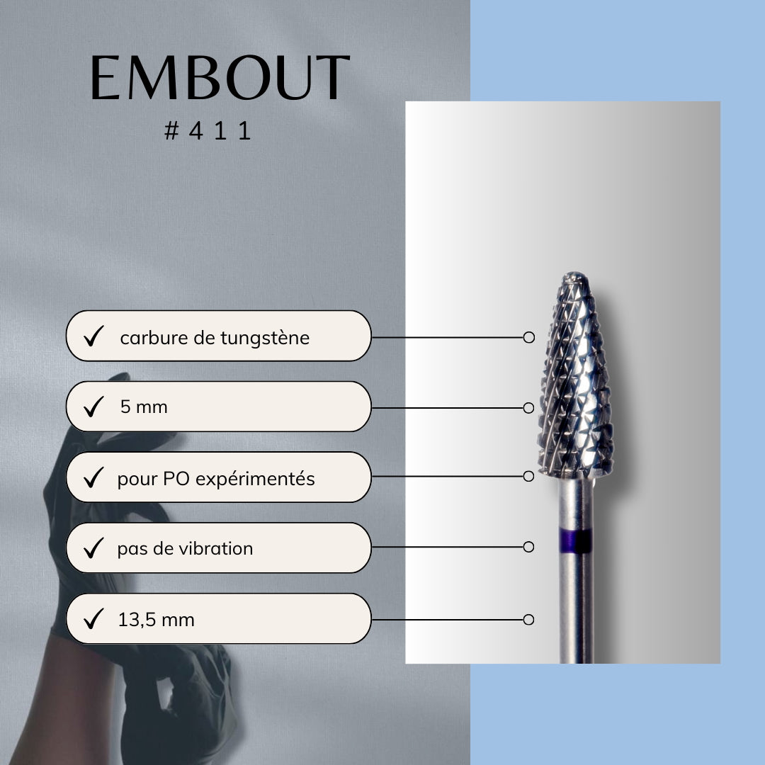 Embout ponceuse ongles professionnel à grain violet pour manucure experte, gel UV et résine, abrasivité extrême