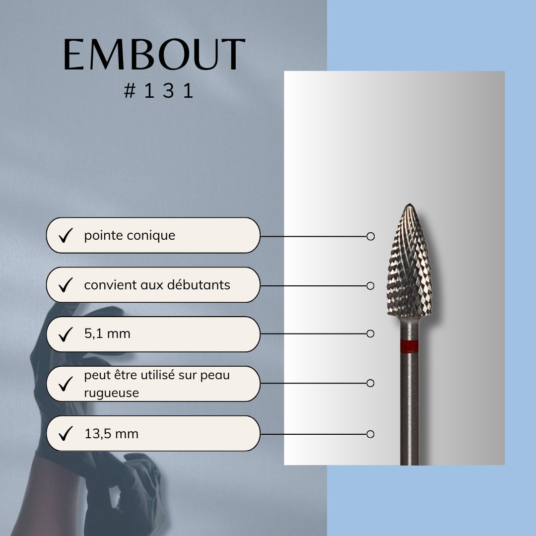 Infographie de l'embout conique rouge pour dépose site-permanent douce