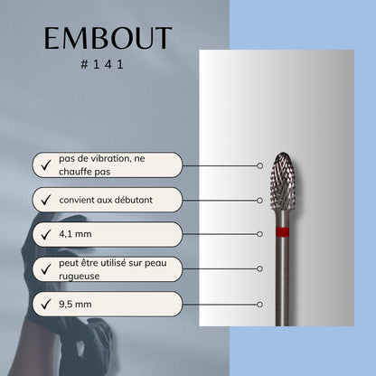 embout manucure en carbure pour dépose de gel, semi-permanent et callosités  humides ou sèches