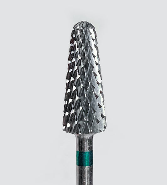Embout manucure conique à bout arrondi avec bague verte pour gel et résine
