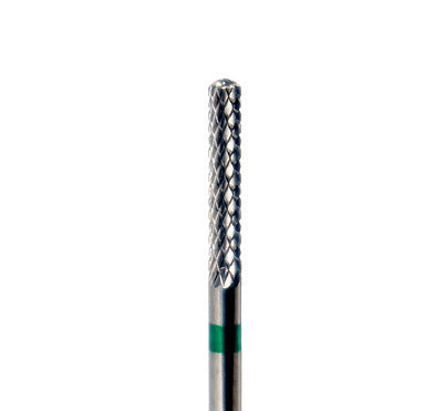 Embout ponceuse conique fin avec marquage vert - idéal pour le retrait du gel sous le bord libre.