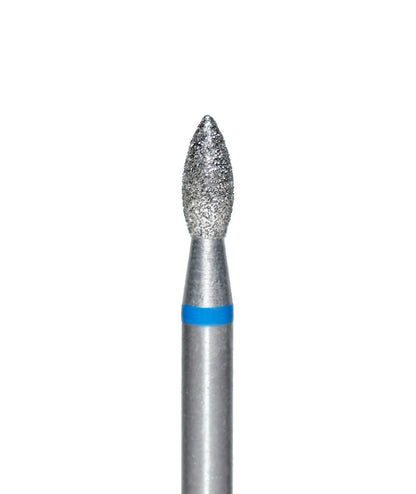 embout ponceuse diamant forme goutte bleu pour manucure russe et cuticules