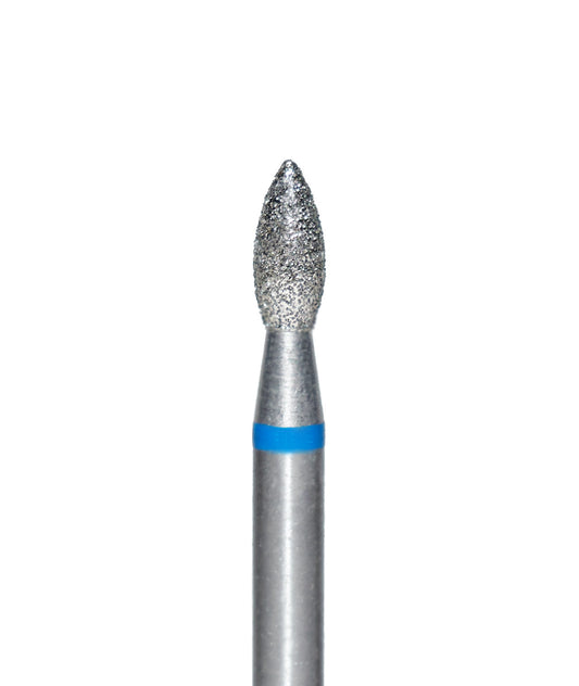 embout ponceuse diamant forme goutte bleu pour manucure russe et cuticules