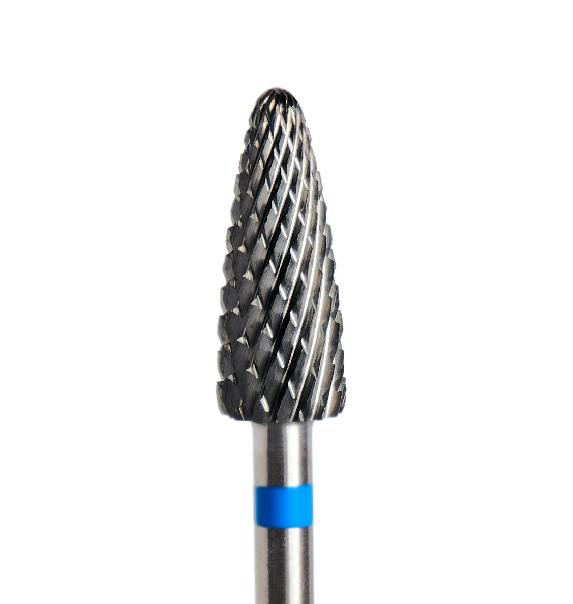 Embout en carbure de tungstène pour gaucher, forme conique, abraivité bleu pour gel et résine