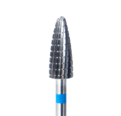 Embout ponceuse bleu conique, fraise manucure de précision pour dépose gel sans chauffe ni vibration.