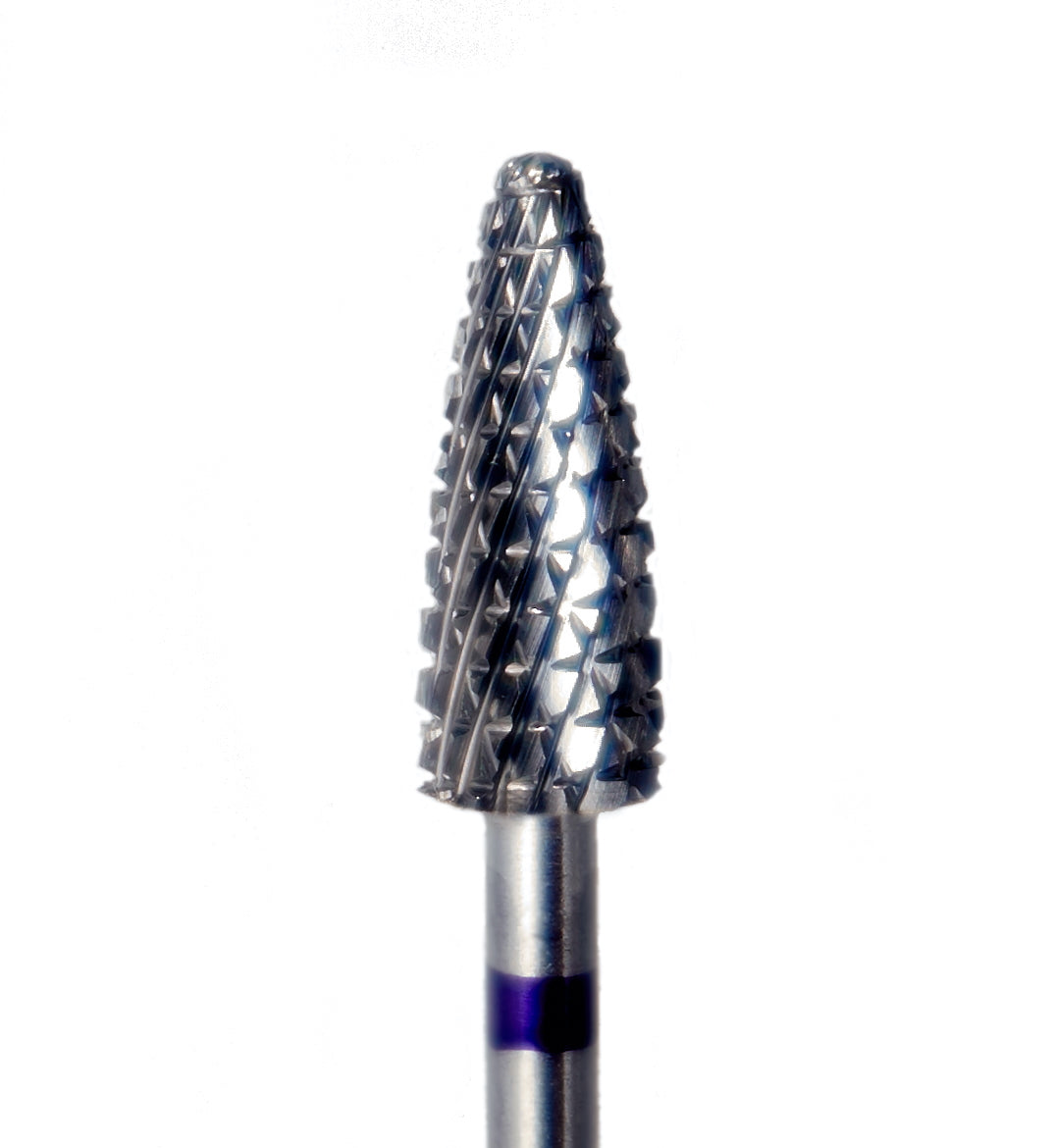 Embout ponceuse violet en carbure, forme conique standard pour retrait efficace du gel
