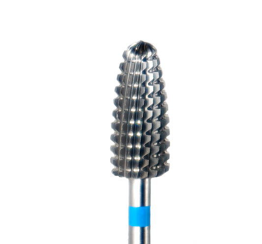 Embout ponceuse bleu arrondi pour retrait de gel en douceur, idéal pour les manucures précises et sans douleur