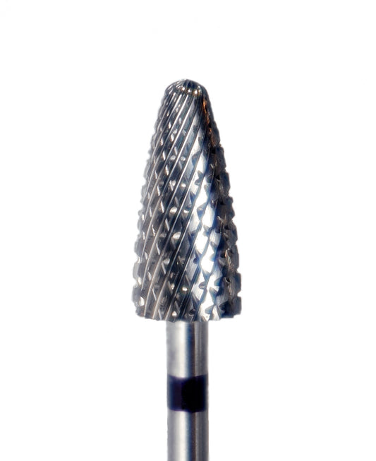 Embout ponceuse ongles conique en carbure à grain violet, conçue pour retirer le gel dur sans vibration 