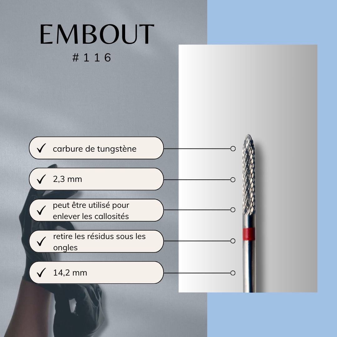 Embout ponceuse ongles conique rouge pour gel et semi-permanente - sécurité maximale et efficacité. pro pour les débutants comme les experts.
