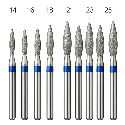 Embout manucure flamme bleus pour ponceuse, abrasivité moyenne