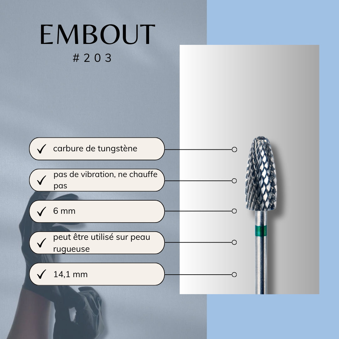 Fiche technique embout conique pointe arrondie pour gel et résine